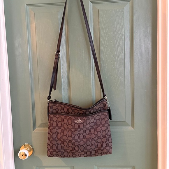 Coach Dark Brown Signature Crossbody Bag - Picture 2 of 5